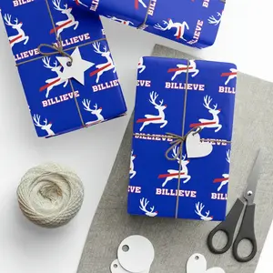 Buffalo Football Reindeer Wrapping Paper, Sports Themed Christmas  Gift Wrap, Gift For Him