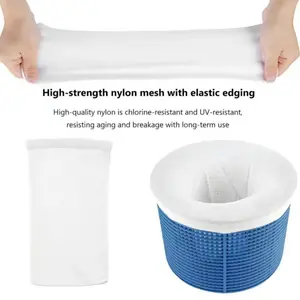 200Pcs Disposable Pool Skimmer Socks, Fine Mesh Pool Filter Socks, Lightweight Debris Catcher for Swimming Pool Leaf Cleaning