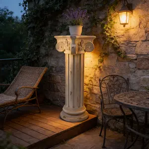 Pedestal Column Plant Stand 28.93'' Tall Roman Column with Base Roman Pillar Greek Column Magnesium Oxide Statue Sculpture Pedestal Stand Holder for Indoor Outdoor Wedding Birthday Party decorate