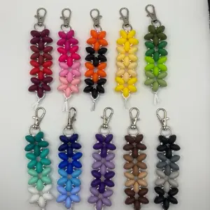 Customizable beaded Straight Keychain
