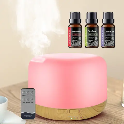 Pniaw 500ml Essential Oil Diffuser - Herbal Aromatizer, Auto-Off Humidifier with Remote Control, BPA-Free for Aromatherapy Home Use | Humidifier Room Appliances, Household Items, Room Decor, Cool Gadgets Aromatherapy Machines Air Diffuser Humidifier
