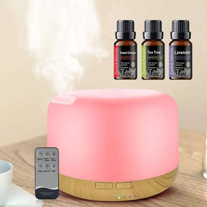Pniaw 500ml Essential Oil Diffuser - Herbal Aromatizer, Auto-Off Humidifier with Remote Control, BPA-Free for Aromatherapy Home Use | Humidifier Room Appliances, Household Items, Room Decor, Cool Gadgets Aromatherapy Machines Air Diffuser Humidifier
