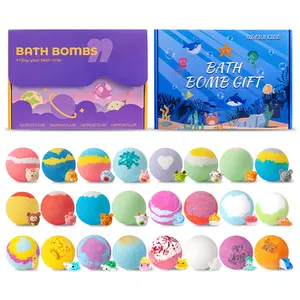 24 Pcs Surprise Toy   Gift Set for  & Adults Space & Ocean Themes 60g Fizzy Spa  with Hidden Toys Inside Moisturizing Essential Oil  Melts