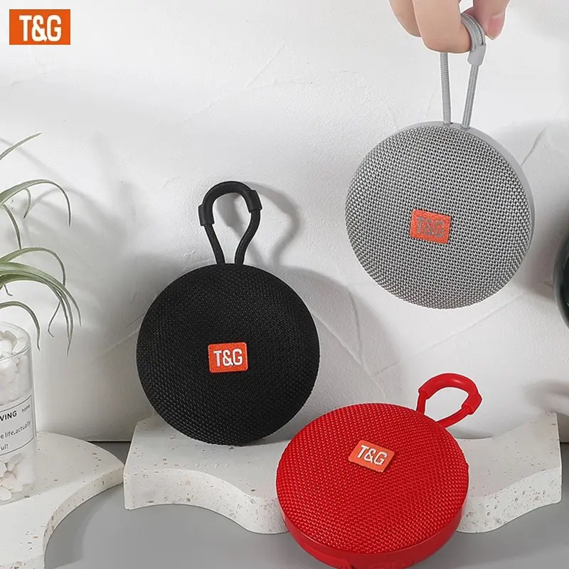 T&G TG-352 IPX5 Waterproof Mini Speaker, Bluetooth 5.3 with TWS, Hands-free Call & FM Radio, Connect Phone/Tablet/Laptop, Built-in Carry Lanyard, Compact Audio for Cycling, Beach, Party, Shower, Camping, Nice Gift for Outdoor Music Lovers