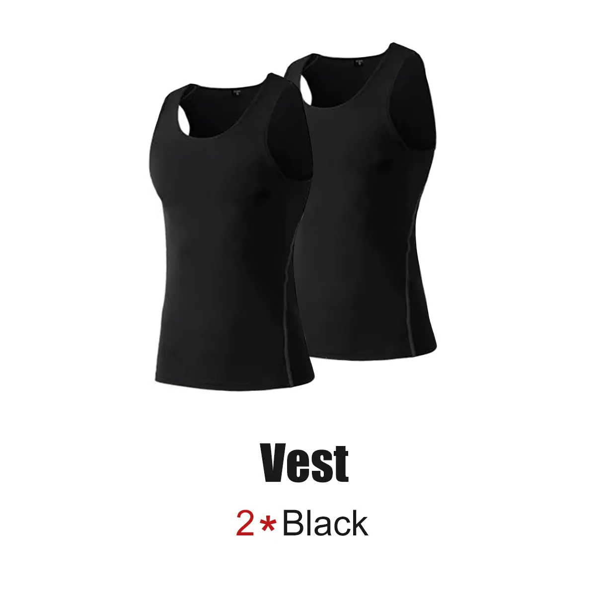 PSYCHE 2-Pack Men’s Compression Shirt Sleeveless Workout Tank Top Sports Base Layer Running Basketball, Sweat-Wicking Ultra-Breathable Muscle Support