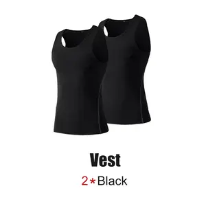 PSYCHE 2-Pack Men’s Compression Shirt Sleeveless Workout Tank Top Sports Base Layer Running Basketball, Sweat-Wicking Ultra-Breathable Muscle Support