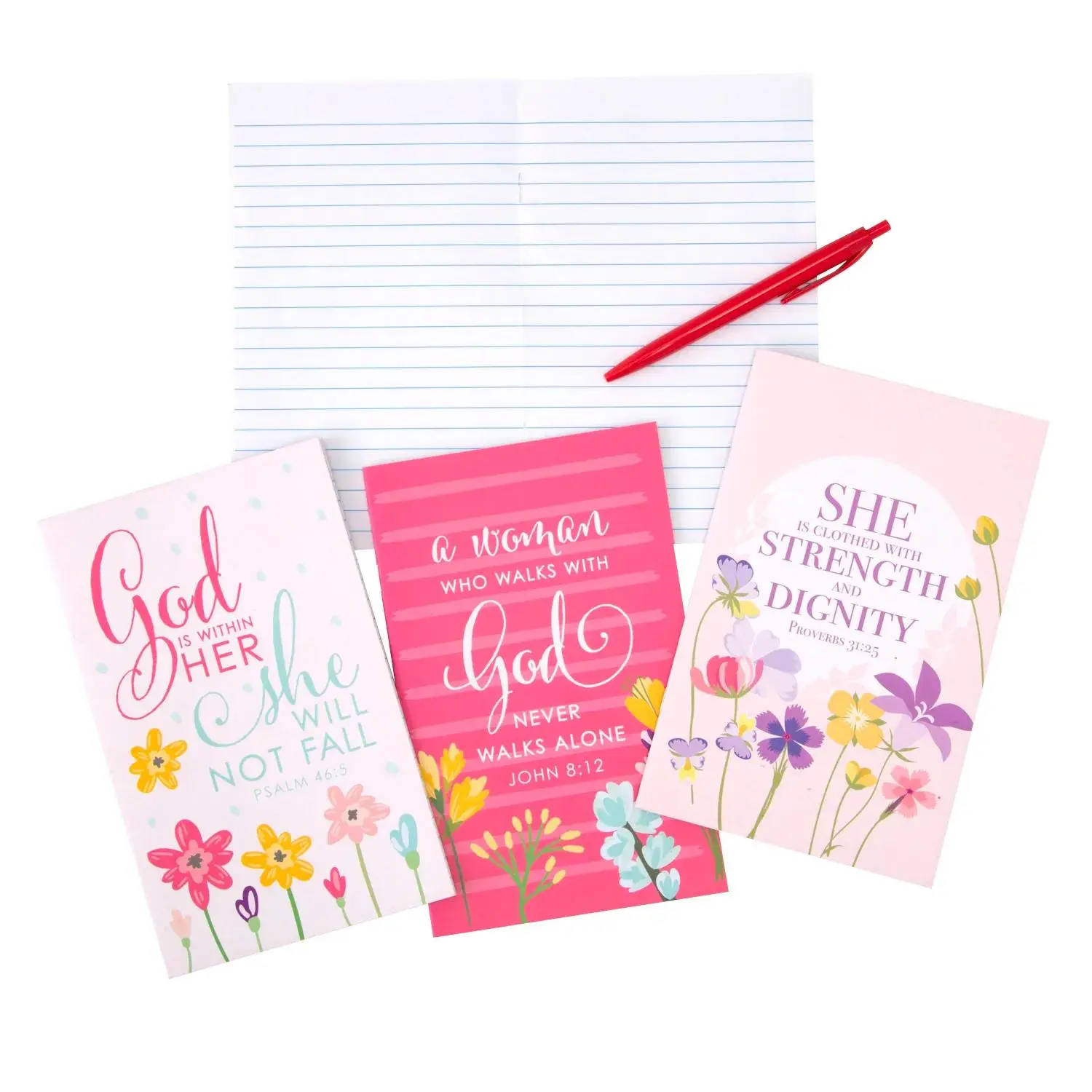 5" x 8" Pastel Religious Woman of Faith Paper Notepads - 12 Pc.