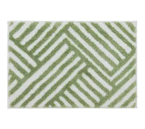 VCNY Home Green Geometric Lines Tufted Bath Rug, 18" x 27"