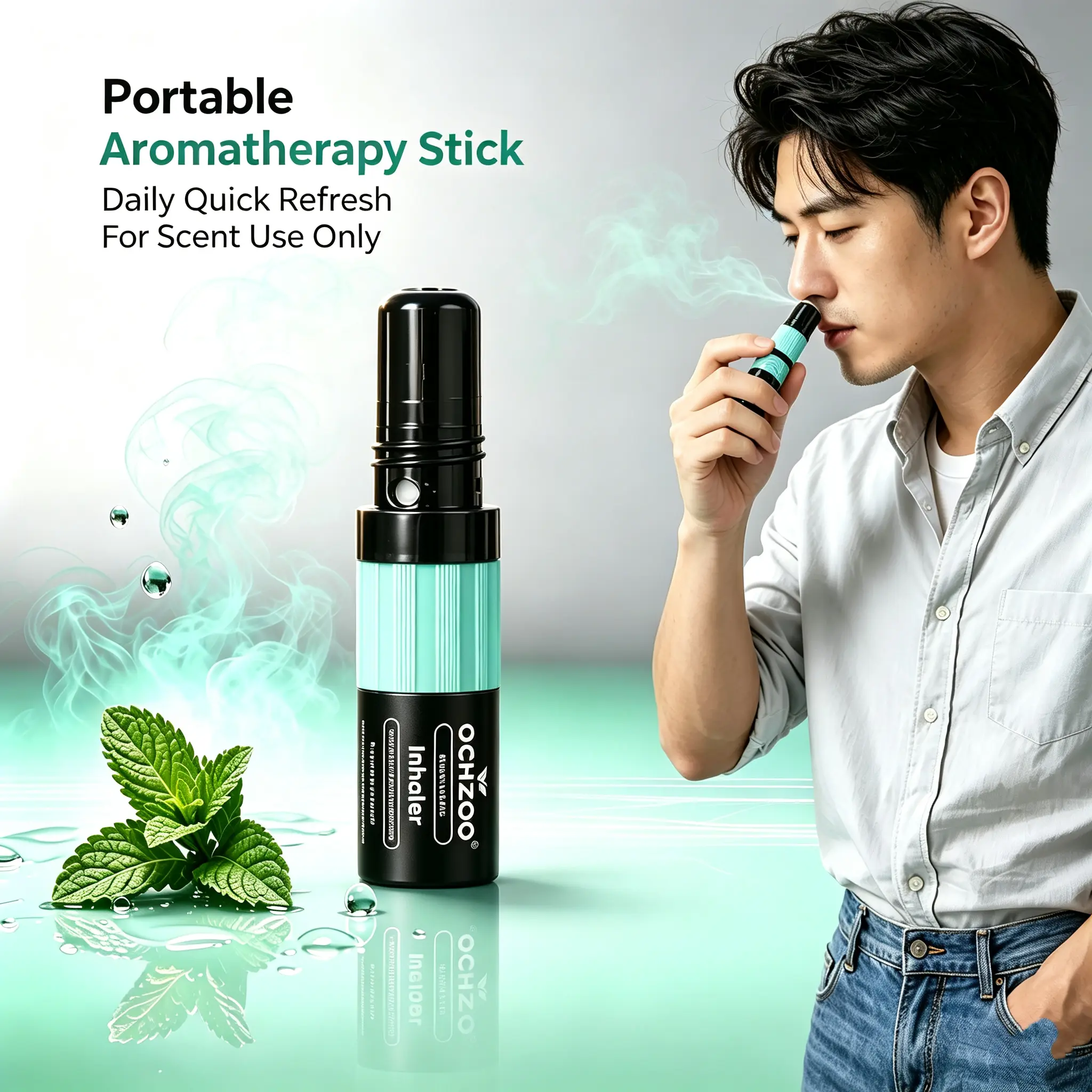 Besfeel Apis Venom Aromatherapy Scent Stick - Portable Mint Fragrance Stick with Natural Cool Aroma, On-the-Go Fresh Scent for Men's Daily Healthcare Use (Essential Oil Aromatherapy Tool)