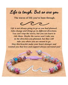 Inspirational Gifts for Women, Through The Waves of Life, Life is Tough but so are You, Encouragement Bracelet Get Well Feel Better Gifts Spiritual Gifts Thoughtful Gifts for Friend