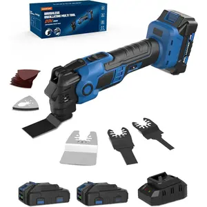 20V Cordless Brushless Oscillating Tool Kit, 5000-19000 RPM Variable Speed Multi-Tool with 3.5? Angle, 2x 2.0Ah  & Quick-Change, for /Metal , Grout Removal & Sanding