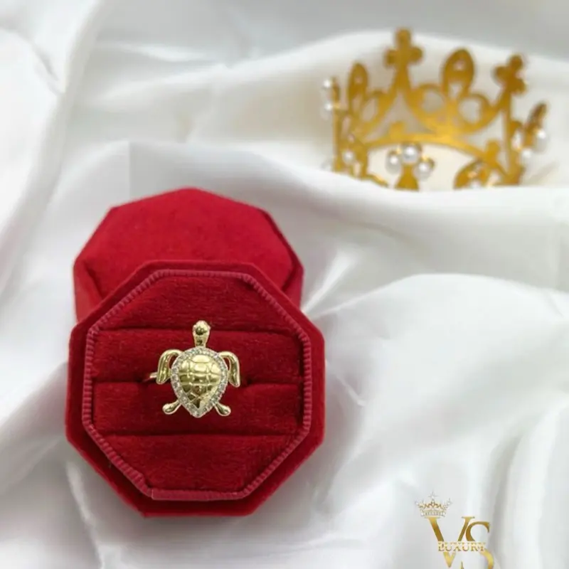 Title  Valdes Luxury – CZ Sea Turtle Ring | 14K Gold Plated Laminated Finish | Everyday Fashion Ring | High Quality