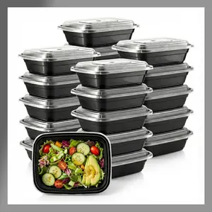 Meal Prep Containers [10 Set] x [16 oz] with , 1 compartment, Stackable, , Leakproof,  Safe, Microwave, Freezer & Dishwasher Safe for  Prep Storage Bento (10 Set, 16 oz)