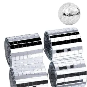 Yitap 2 Roll Mirror Mosaic Stickers, Artistic Decorative Mini Square Glass Mirrors, DIY Disco Ball, Strong Self-Adhesive, Home Party Decorations