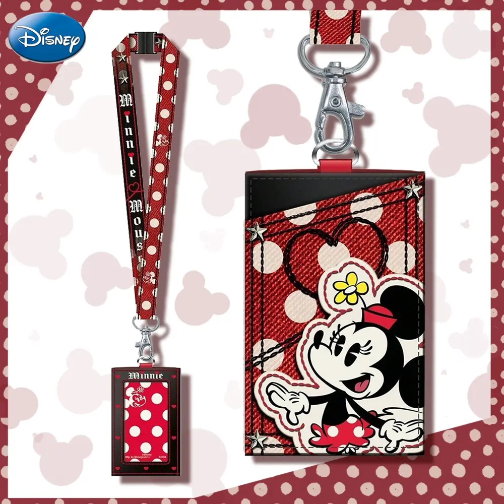1PC Disney Officially Licensed Minnie Lanyards With Id Holder Badge Holder Disney Card Holder Loungefly Travel Must Be Cute Cartoon Portable Card Bag Halloween Christmas Thanksgiving Novelty Party Gifts For Family And Friends