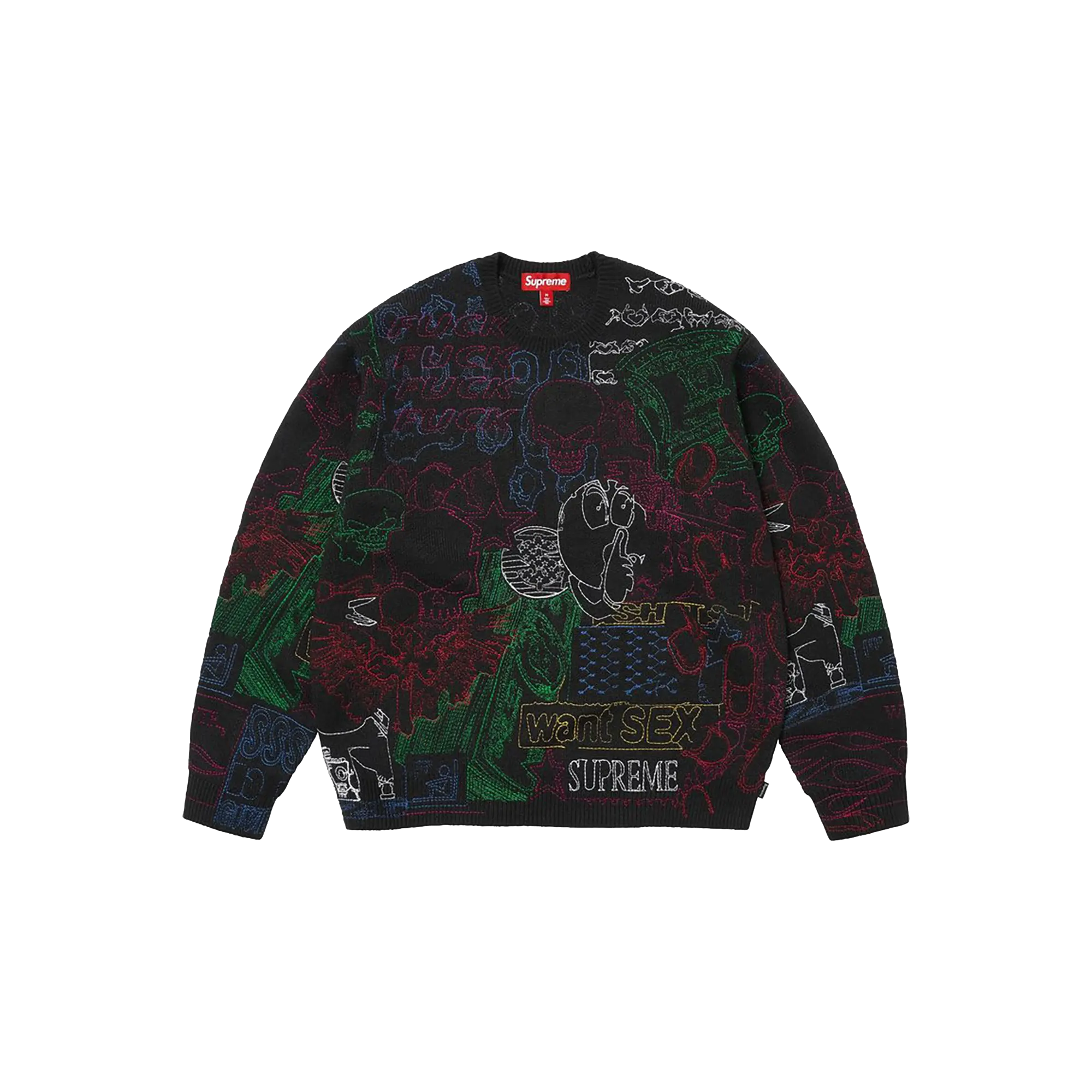 Collage Embroidered Sweater "SS26 - Black" SU27293