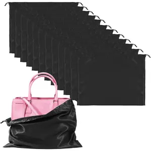 12 Pack Dust Bags For Handbags Travel Storage Pouch, Purse Dust Bags For Storage, Silk Dust Covers With Drawstring For Purse Shoes Boots