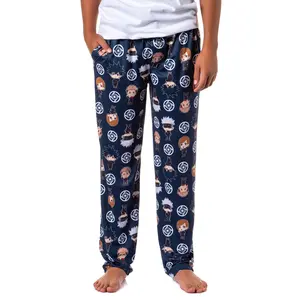 Jujutsu Kaisen Men's Chibi Sorcerers School Logo Allover Print Lounge Pajama Pants