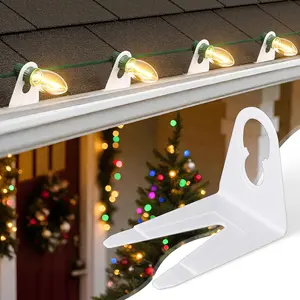 All-in-One Christmas Light Clips, Universal Gutter Hooks & Shingle Clips for C7, C9 and Mini Lights, 200 Pack