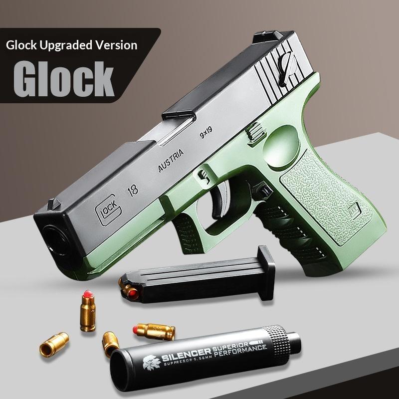 Latest popular product: Fully automatic soft bullet toy gun with realistic automatic shell ejection, shooting range: 10-15 meters, suitable for children's collection, safe shooting, realistic pistol model, children's collectible toy gun.