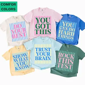 [SALE OFF 50%] Custom Test Day Shirt Comfort Colors, Matching State Testing Shirts, Teacher Team TShirts, Cute School Testing Day Tee, Testing Coordinator Shirt NP