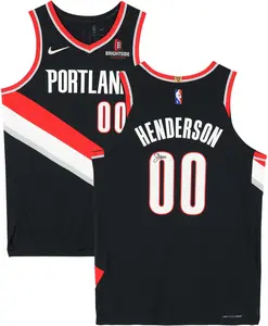 Scoot Henderson Portland Trail Blazers Autographed Nike Black Icon Authentic Jersey - Fanatics Authentic Certified