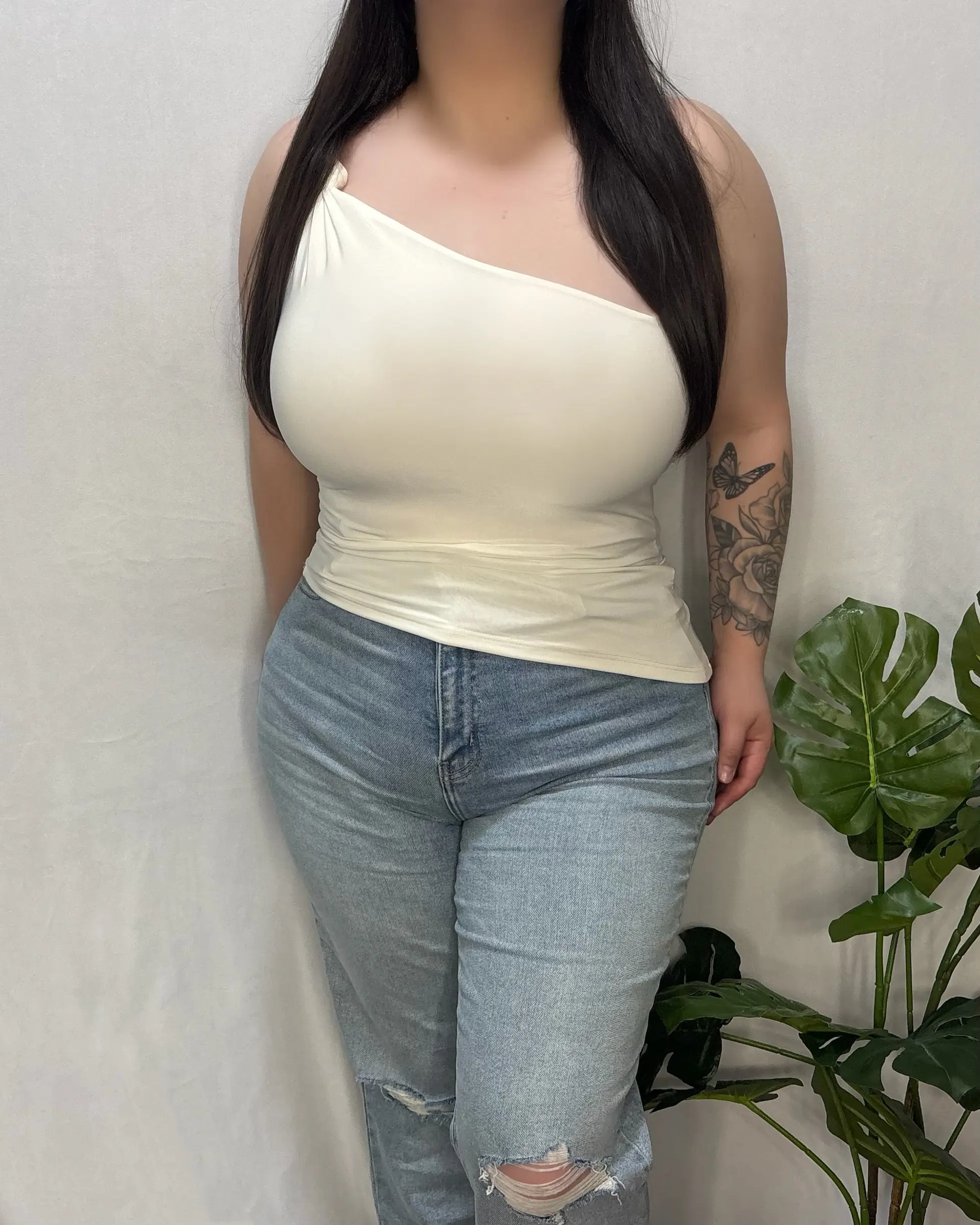 Rosie One Shoulder Top (Ivory) Rosie One Shoulder Top (Ivory)