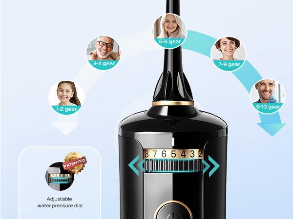 COSLUS E40 Professional Water Flosser|10 Pressure Settings, Cordless & IPX7 Waterproof | Fights Plaque, Tartar & Gum Disease | Perfect for Braces, Orthodontics, Dental Care | Home & Travel Use | #OralCare #Braces #DentalHealth Teeth Cleaning Machine Black