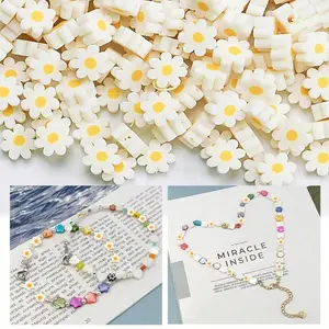 Cute Daisy Polymer Clay Beads Set of 30/50/100/150/200, Ideal for DIY Jewelry Making, Bracelets, Necklaces, Earrings Craft Accessories