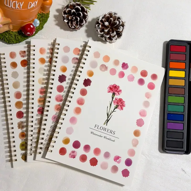 Watercolor Workbook for Beginners, Creative Watercolor Coloring Book for Painting Practice, Suitable for Advanced Practice, Ideal for Art Enthusiasts