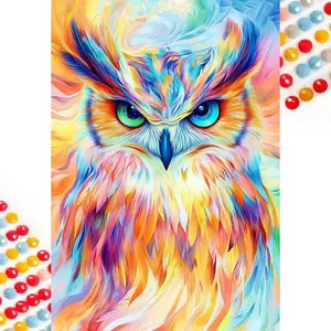 5D DIY Full Drill Diamond Painting - Diamond Painting Kit Owl Mosaic Canvas DIY Wall Art, Home Wall Decoration