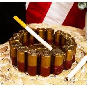 Ebros Wild Western 12 Gauge Shotgun Shells Round Cigarette Ashtray Figurine 4.5"W
