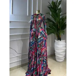 Women's round neck long sleeved dress, tie dye print, romantic Valentine's Day party dress, sexy mesh transparent dress, spring sexy club street evening dress women's dress