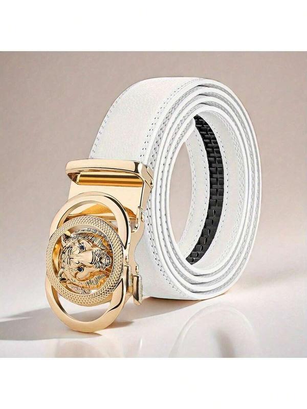 Stylish Metal Buckle Belt For Women Men Belt - Alloy Leopard Head Buckle Fashion Daily Decoration Jeans Belt With Automatic Buckle - Perfect Accessory For Business And Casual Accasions