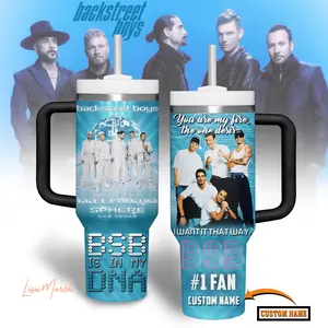 Backstreet Boys Music Tumbler 40oz with Handle, 90s Pop Boy Band Aesthetic Cup, I Want It That Way Inspired Mug, Nostalgia Fan Gift, Classic Pop Travel Mug, Stainless Steel Tumbler