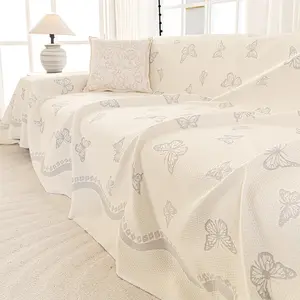 Summer Cool Sofa Cover, Creamy Breathable Sofa Protector, Scratch-Resistant Washable Full Set, Reusable All-Season Minimalist Style