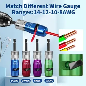 Upgraded Electrician Stripping and Twisting ToolTwister & Tool for Drill – 8/10/12/14 AWG, bolts machine Large Capacity Metal Hand Toolbox Digital Electronic Torque Wrench Set precision wire stripper power outdoo Tool Kit Heavy Duty
