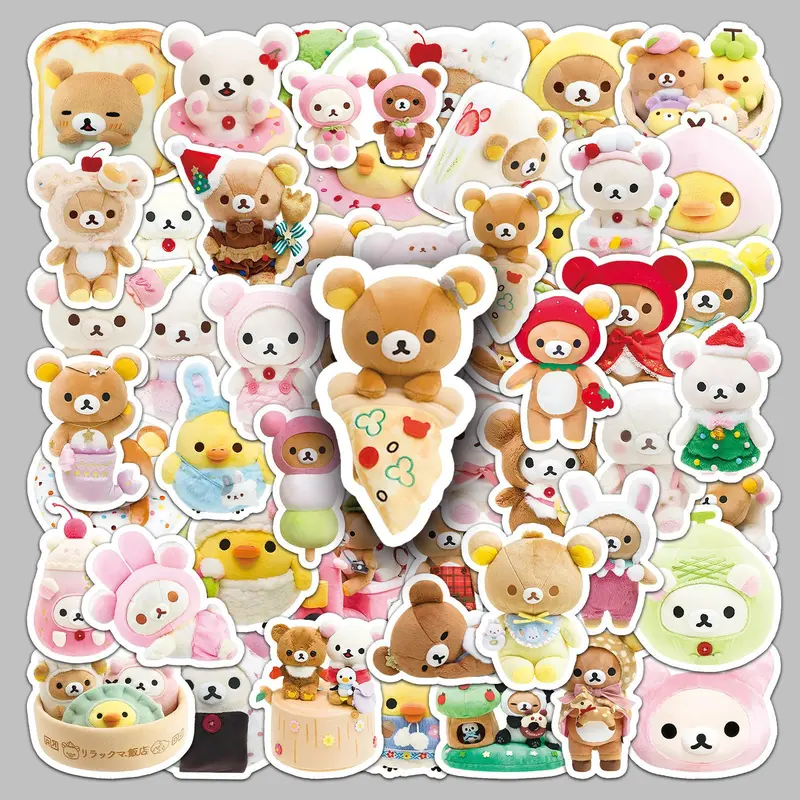 54PCS Cute and Bear Series Stickers, Sticker Decals, Car Decorative Sticker, Car Vehicle Decoration, Automotive Decoration, Suitable for Scrapbooks, Diaries, Laptops, Water Bottles, Cars, As Gifts with Positive Information