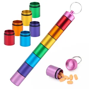 Portable Weekly Pocket Pill Box, Waterproof Pill Organizer, Mini Pill Container Holder with 7 Compartments for Outdoor Travel Camping