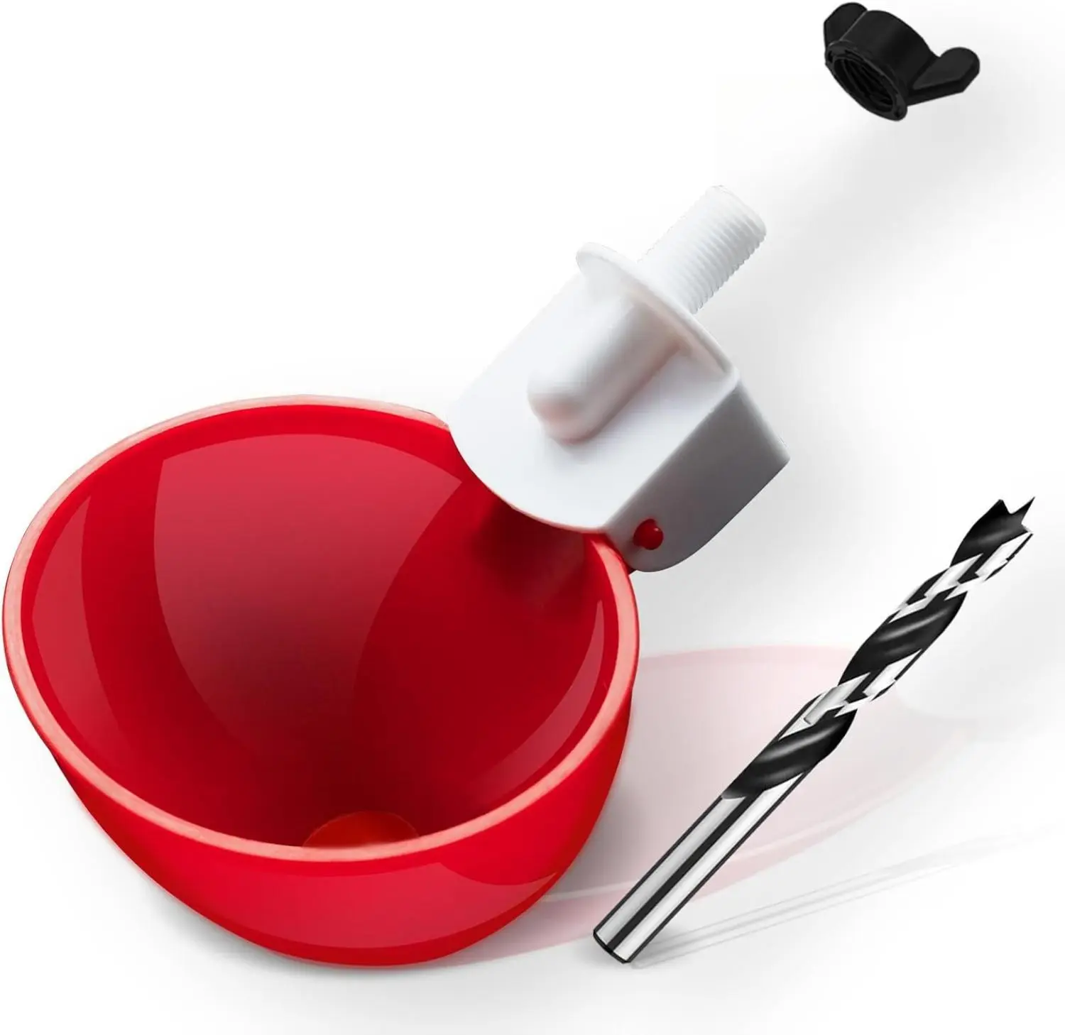 8 Pack Automatic Chicken Waterer, Red Chicken Water Feeder Cups Suitable for Various Poultry, Cup Body Deepened Double Rubber Ring No Leakage, with Mounting Hole Opener