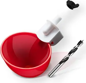 8 Pack Automatic Chicken Waterer, Red Chicken Water Feeder Cups Suitable for Various Poultry, Cup Body Deepened Double Rubber Ring No Leakage, with Mounting Hole Opener