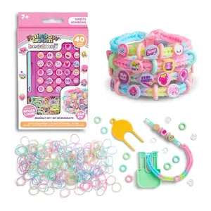 Rainbow Loom Beadmoji Beads Sweets Set - Includes 400 Rubber Bands, Speed Loom, Dual Hook, 80 Beadmoji Beads & Spacers for Creative Bracelet Making
