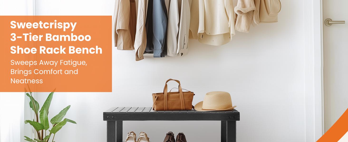 Shoe Organizer, 3-Tier Bamboo Storage Benches Organizer, Holds Up to 286 lb Entryway Bench, Suitable for Entryway Bedroom Living Room Balcony pantry Shoe Organizer, 3-Tier Bamboo Storage Benches Organizer, Holds Up to 286 lb Entryway Bench, Suitable for Entryway Bedroom Living Room Balcony pantry