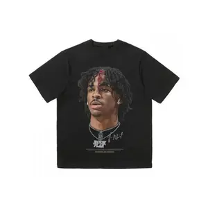 Y2K-Inspired Men’s Cotton Graphic T-Shirt, Basketball Star Print Tee, Soft Breathable Casual Streetwear Top, Unisex Adult Summer and All-Season Outfit, Retro Sport Fashion Shirt, Trendy Urban Streetwear, Oversized Comfortable Cotton Tee