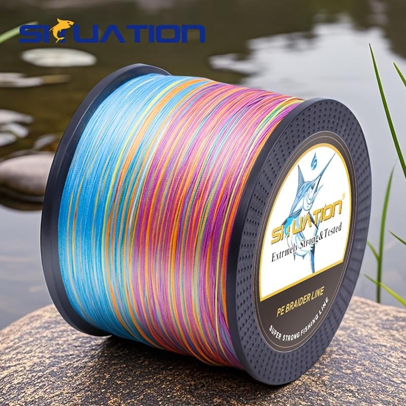 SIIUATION 300M-328YDS super strong fishing line, 4 strands of multi thread PE wear-resistant braided wire, 12 25 40 60 80 100 pound smooth long throw