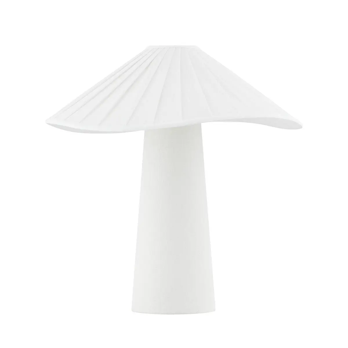 Chanterelle Table Lamp With Pleated Natural Linen Shade and Elegant Tapered Base