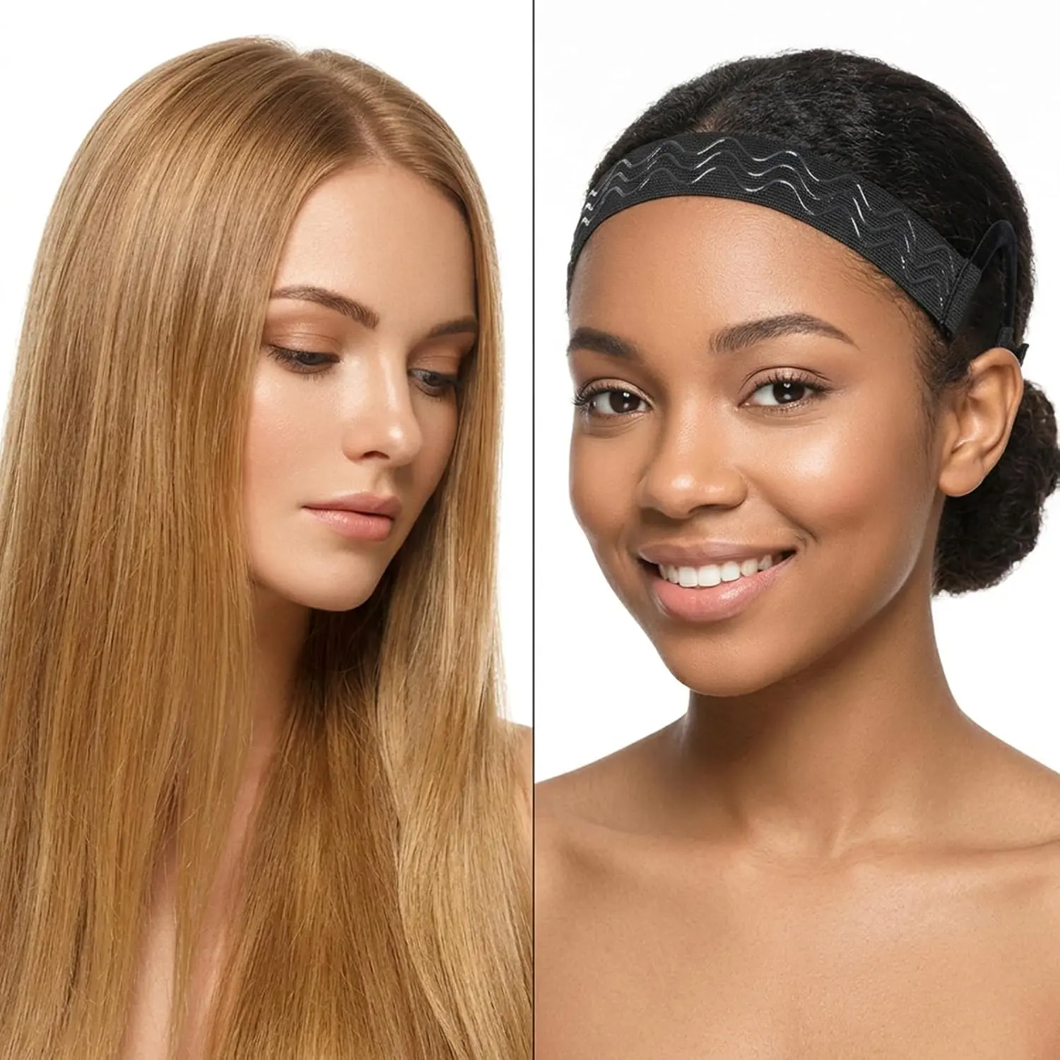 Adjustable Silicone Non-Slip Wig Grip Band - C-Style Ear-Friendly Secure Headband for Lace Wigs