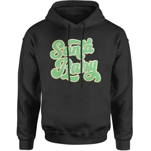 Green Santa Baby Chenille Patch Adult Hoodie Sweatshirt