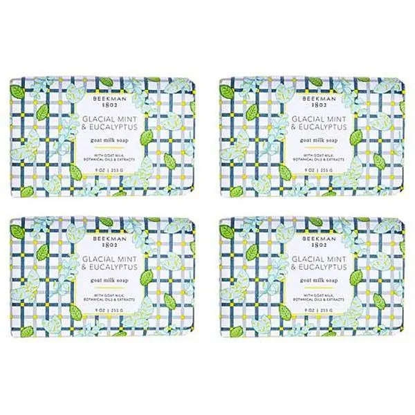 Beekman 1802 Goat Milk Glacial Mint & Eucalyptus Bar Soap 4-pack AS