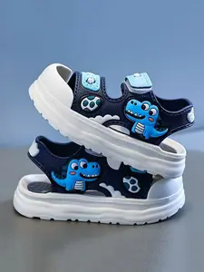 Childrens Soft Sole Velcro Sandals & Slippers, Minimalist Design, PVC Material, Ideal for Summer Activities, Boys Girls Summer Beach Sandals